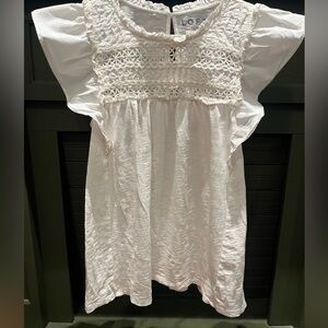 LOFT Ivory Ruffle Lace top